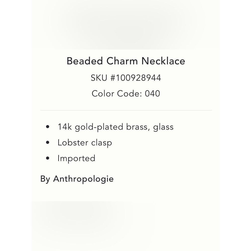Anthropologie Beaded Charm Necklace in Turquoise, Blue, Gold NWT - Picture 8 of 9
